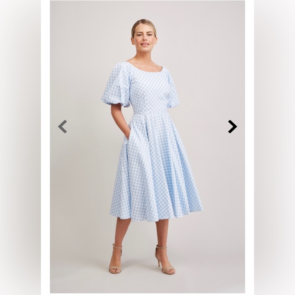 Vintage inspired Sabrina Gingham midi dress